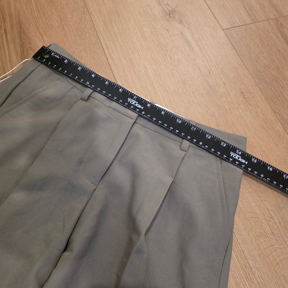 JJXX Mary Pleat Wide Leg Tailored Trousers Brindle Brown Grey 26/30 Scandi NWT - Picture 6 of 11